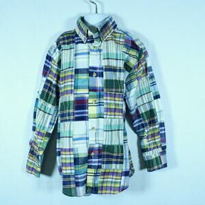 Kelly's Kids Boys Button Up Madris Shirt Sz 6-7 Long Sleeve Fabric from India